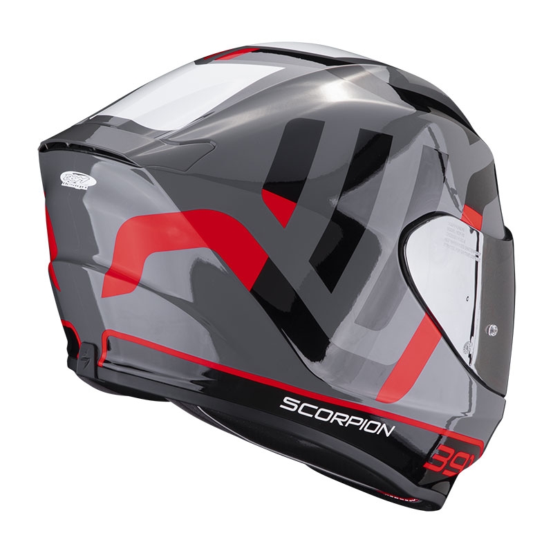 Integral Motorradhelm Scorpion EXO-391 Arok grau-rot-schwarz Ausverkauf