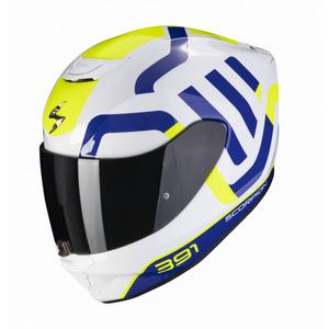 Integral Motorradhelm Scorpion EXO-391 Arok weiß-blau-neon-gelb