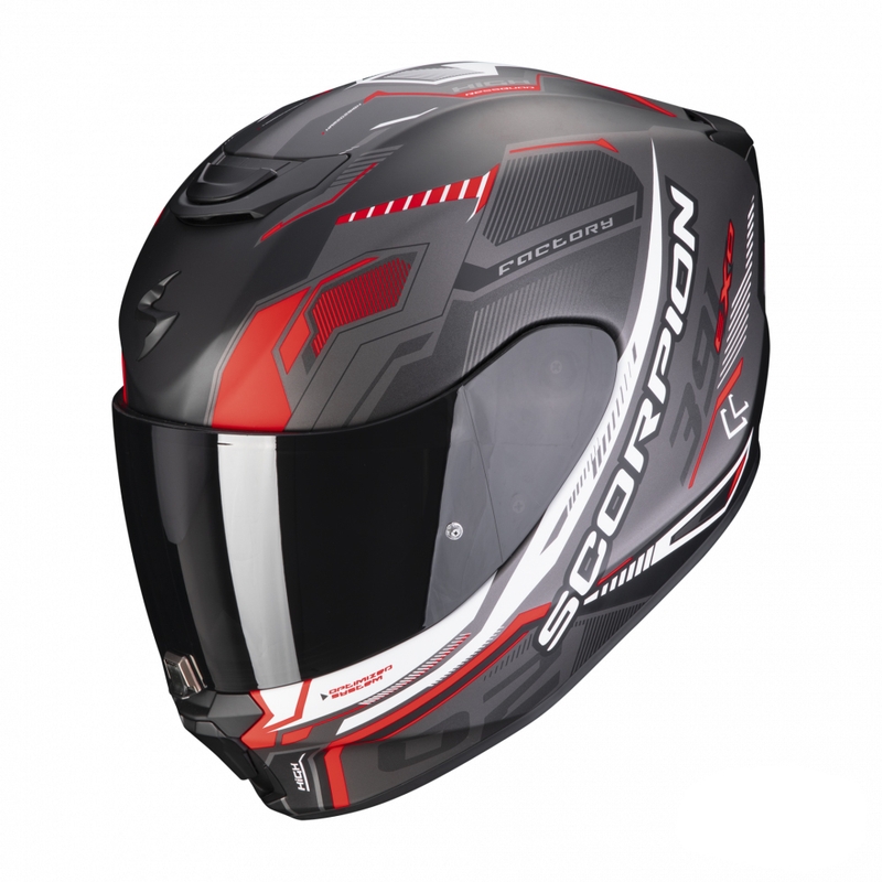 Integral Motorradhelm Scorpion EXO-391 Haut schwarz-silber-rot