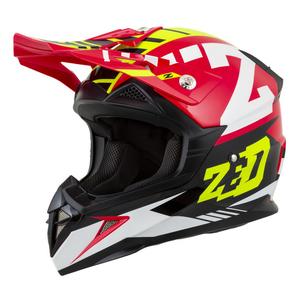 Motocross Helm ZED X1.9 rot-fluo gelb-schwarz-weiß