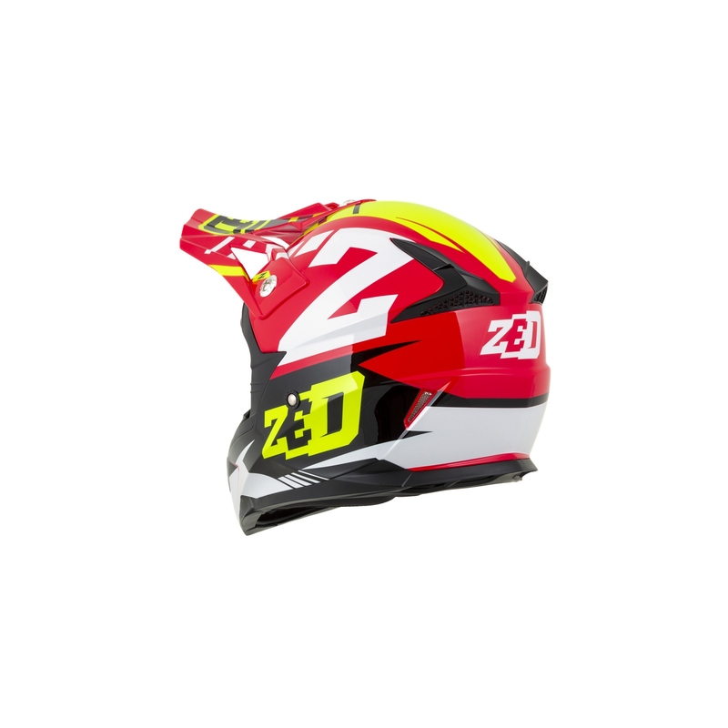 Kinder Motocross Helm ZED X1.9D rot-fluo gelb-schwarz-weiß