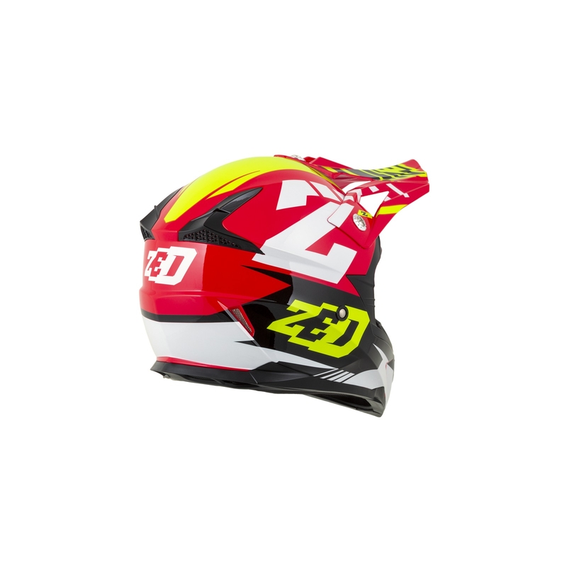 Kinder Motocross Helm ZED X1.9D rot-fluo gelb-schwarz-weiß