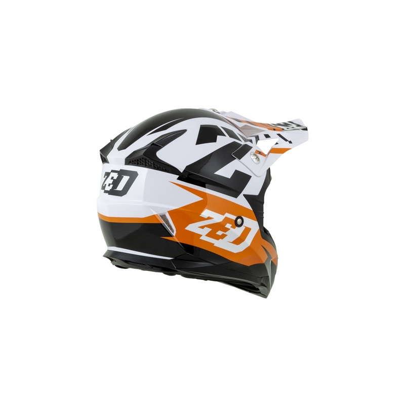 Kinder Motocross Helm ZED X1.9D orange-schwarz-weiß