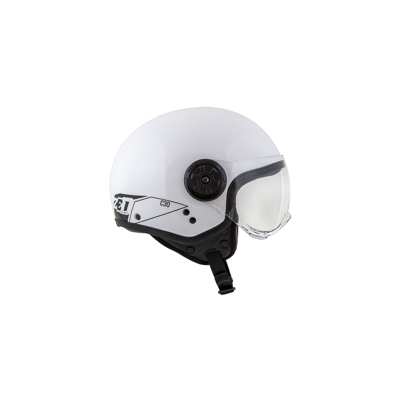 Offener Motorradhelm ZED C30 weiß-schwarz