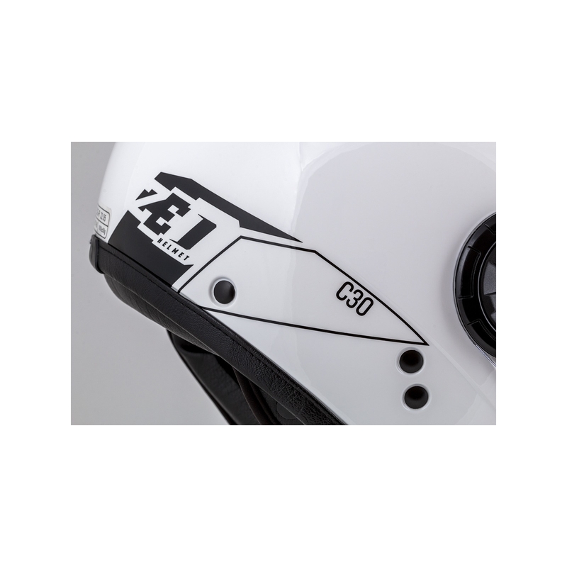 Offener Motorradhelm ZED C30 weiß-schwarz