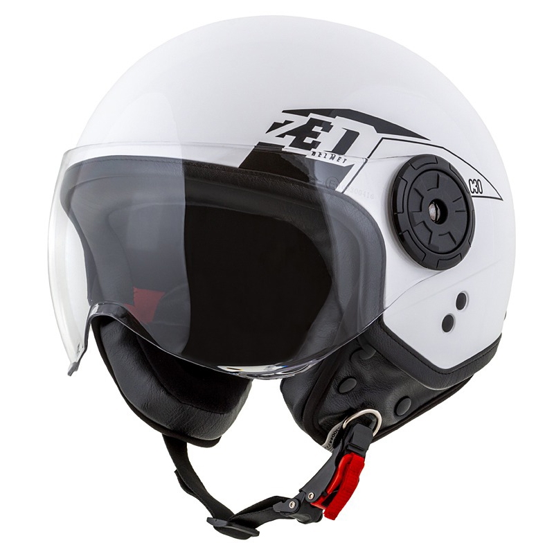 Offener Motorradhelm ZED C30 weiß-schwarz