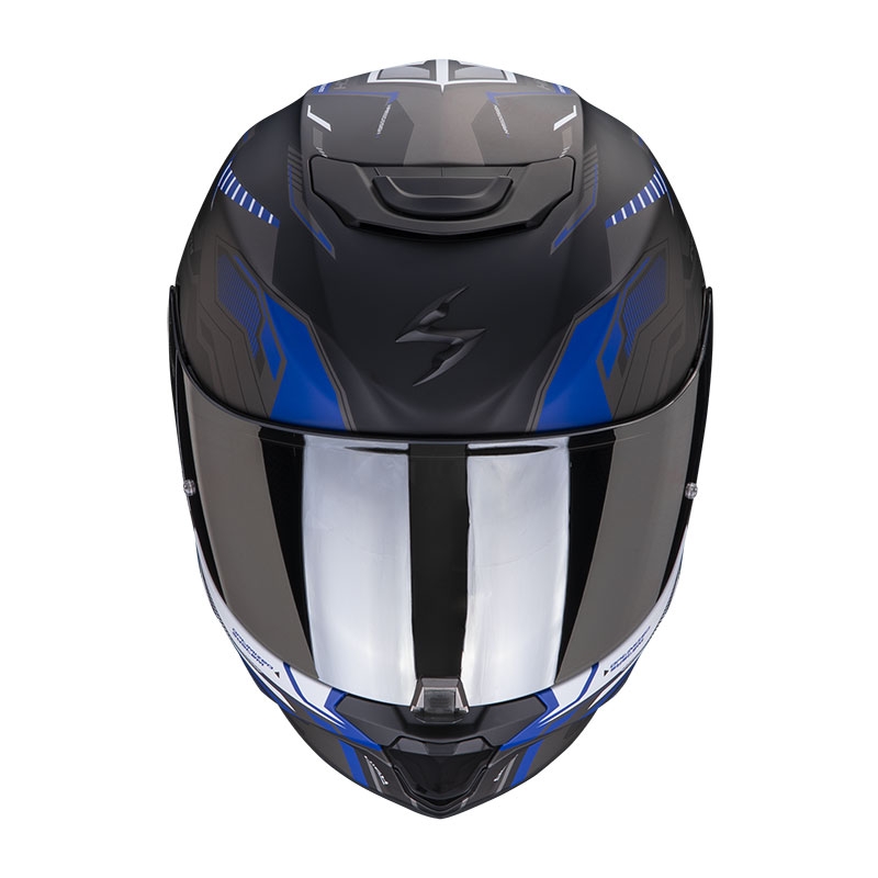 Integral Motorradhelm Scorpion EXO-391 Haut schwarz-silber-blau