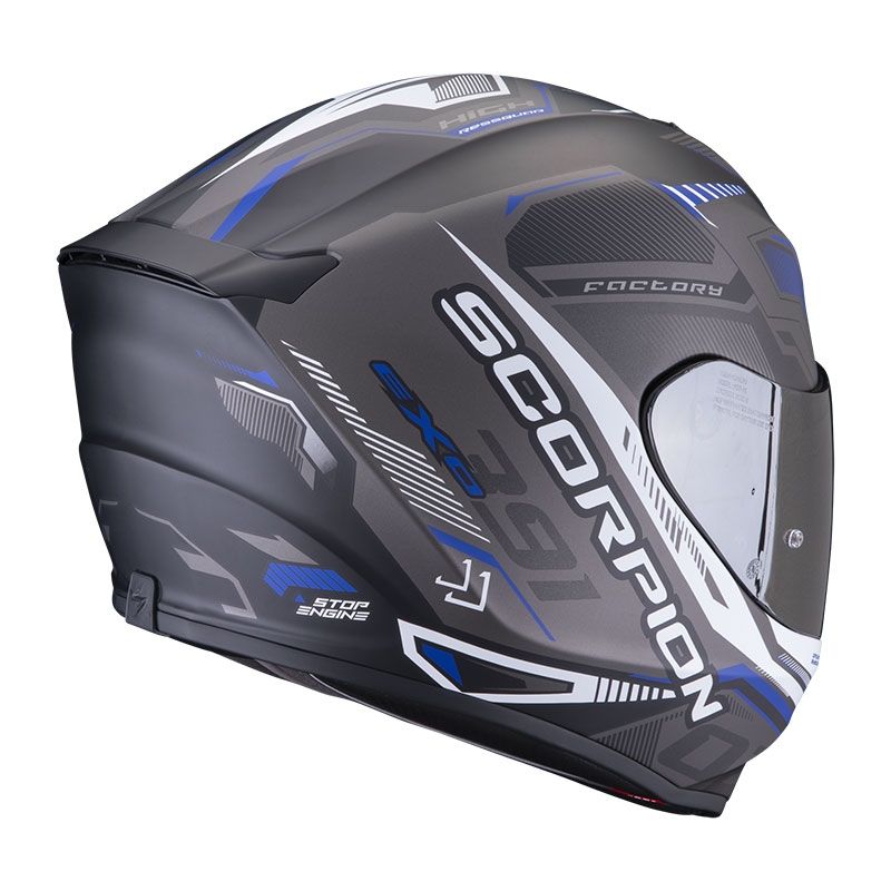 Integral Motorradhelm Scorpion EXO-391 Haut schwarz-silber-blau
