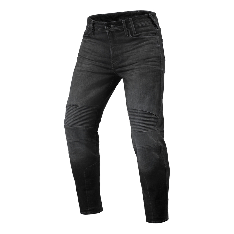 Revit Moto 2 TF Schwarz Cropped Motorrad Jeans