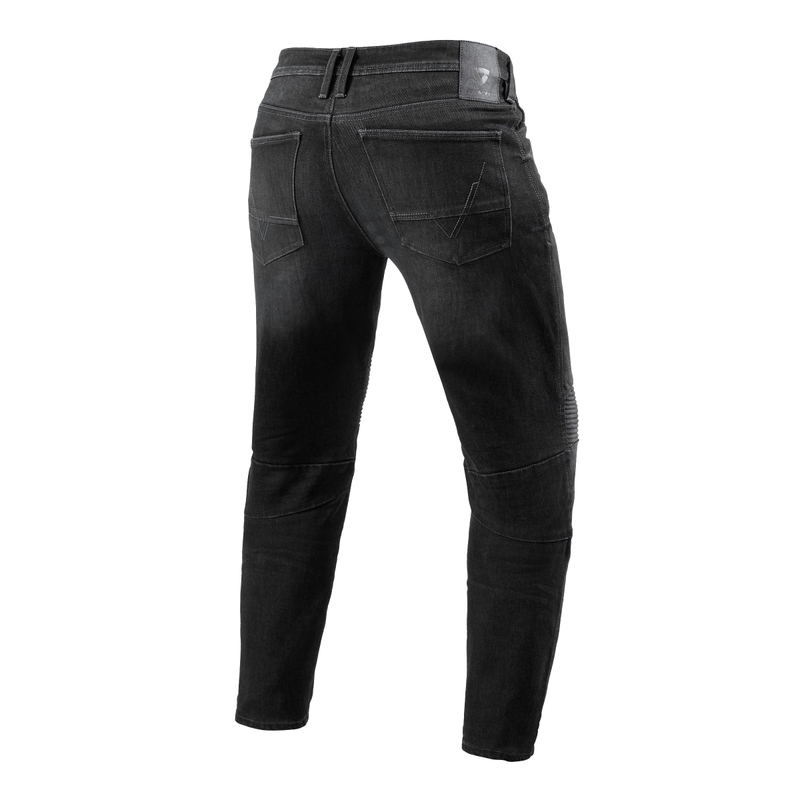 Revit Moto 2 TF Schwarz Cropped Motorrad Jeans