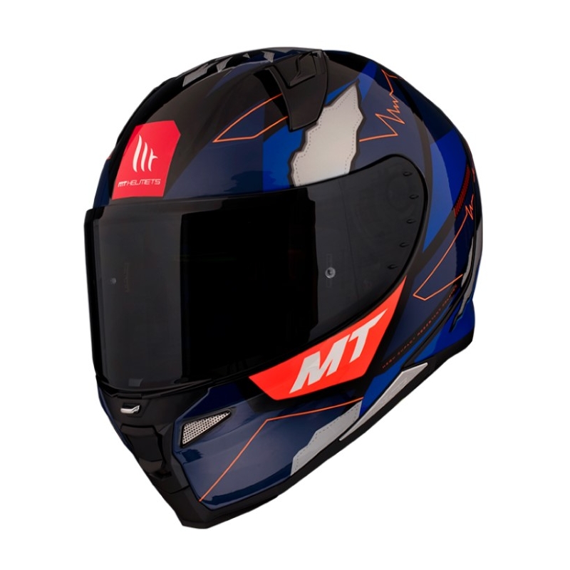 MT Revenge 2 Hector Garzo A7 integriert Motorradhelm orange-blau-schwarz