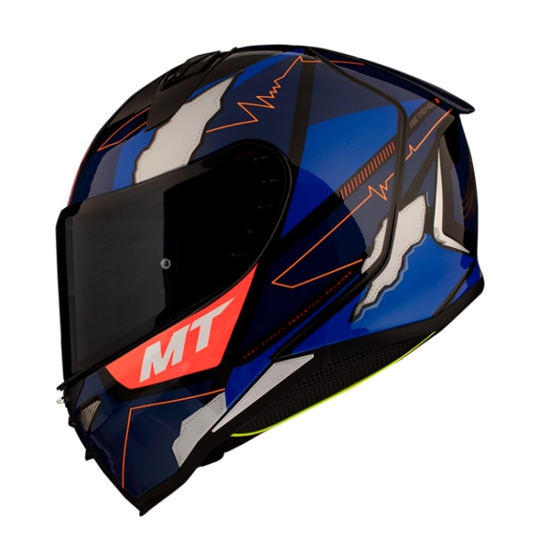 MT Revenge 2 Hector Garzo A7 integriert Motorradhelm orange-blau-schwarz