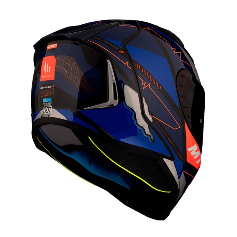 MT Revenge 2 Hector Garzo A7 integriert Motorradhelm orange-blau-schwarz