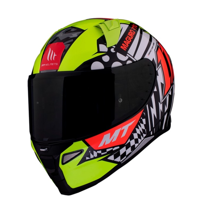 MT Revenge 2 Sergio Garcia A3 schwarz-weiß-fluo gelb-fluo orange Integral-Motorradhelm