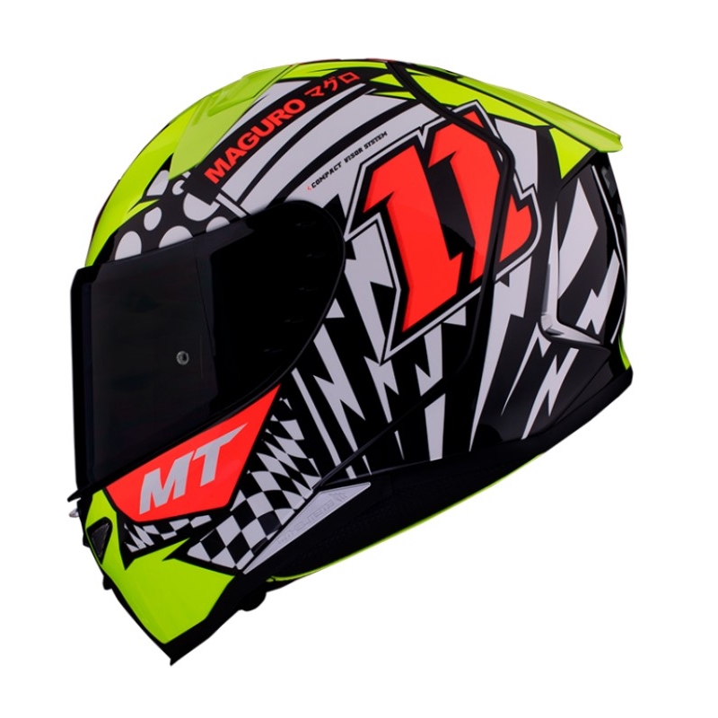 MT Revenge 2 Sergio Garcia A3 schwarz-weiß-fluo gelb-fluo orange Integral-Motorradhelm