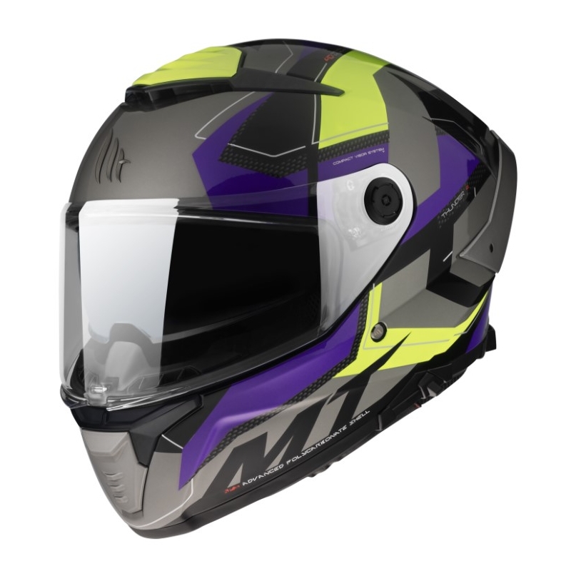 MT Thunder 4 SV Valiant B2 grau-blau-fluo gelb Integral-Motorradhelm