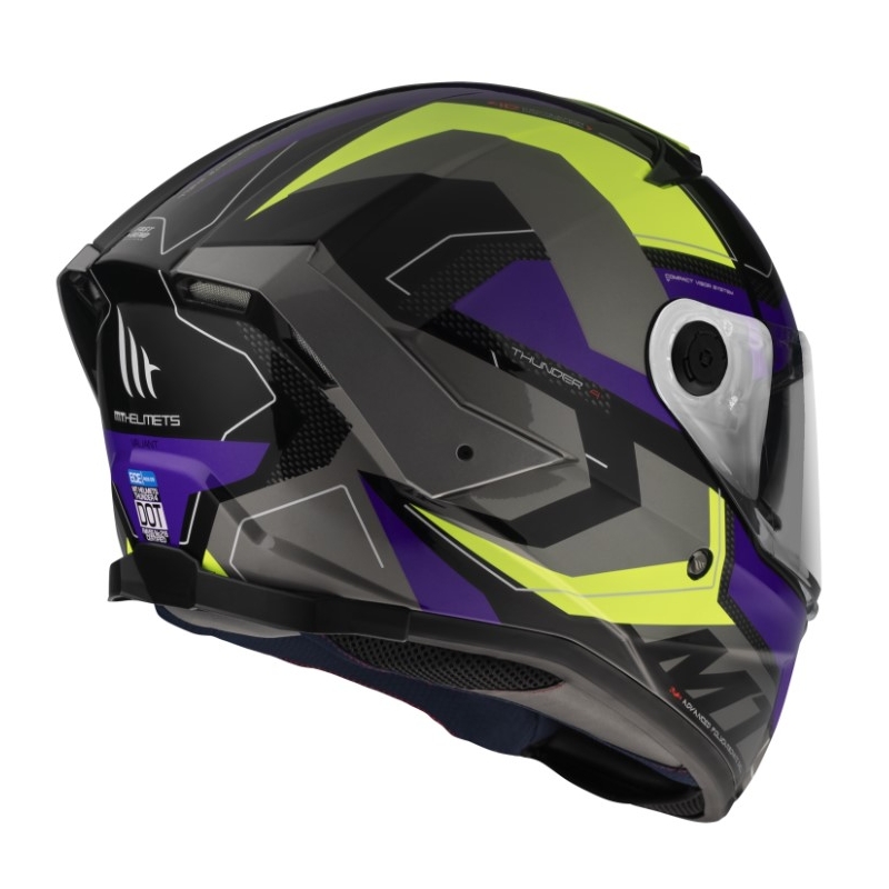 MT Thunder 4 SV Valiant B2 grau-blau-fluo gelb Integral-Motorradhelm