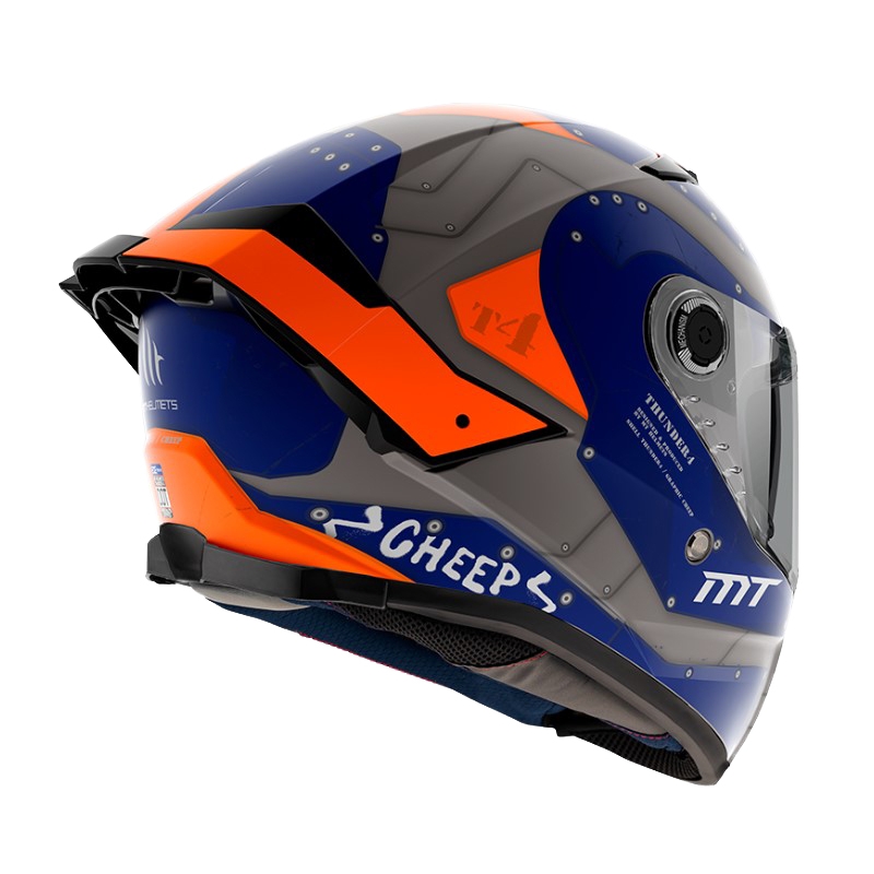MT Thunder 4 SV Cheep A7 integrierter Motorradhelm orange-blau-grau