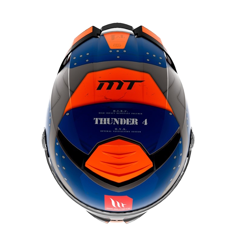 MT Thunder 4 SV Cheep A7 integrierter Motorradhelm orange-blau-grau