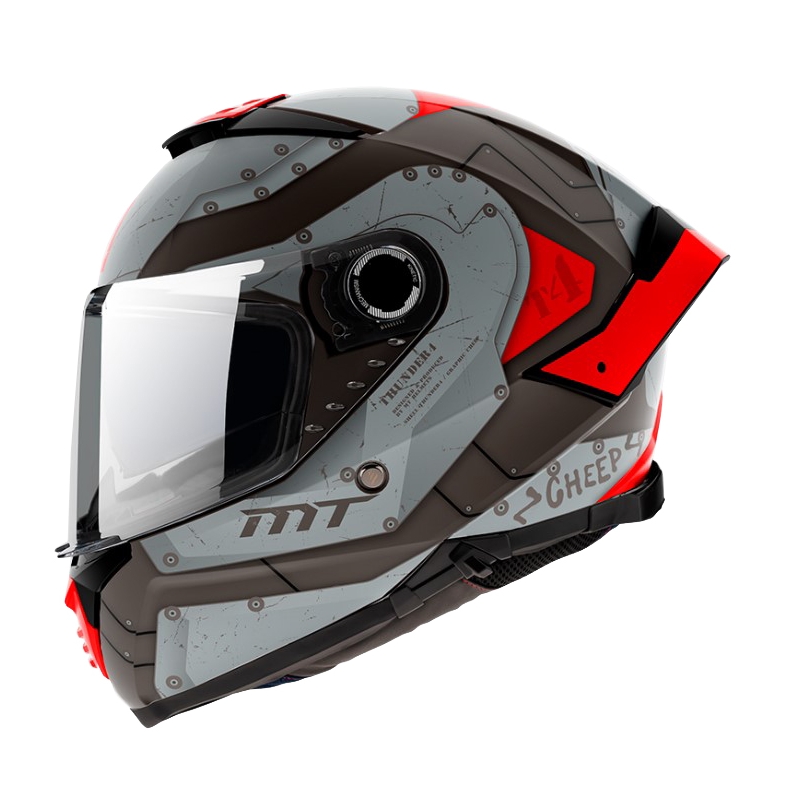 MT Thunder 4 SV Cheep B5 schwarz-rot-grauer Integral-Motorradhelm