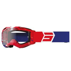 Motocross-Schutzbrille Shot Assault 2.0 Drop weiß-blau-rot