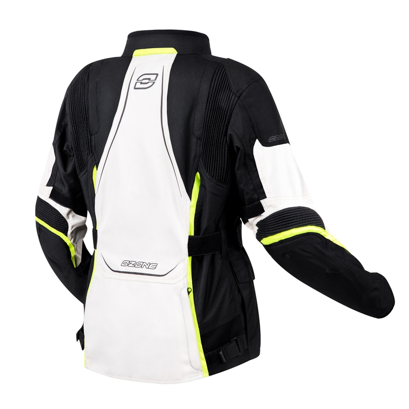 Ozone Sahara Schwarz-Grau-Fluo Gelb Motorradjacke für Frauen Ausverkauf