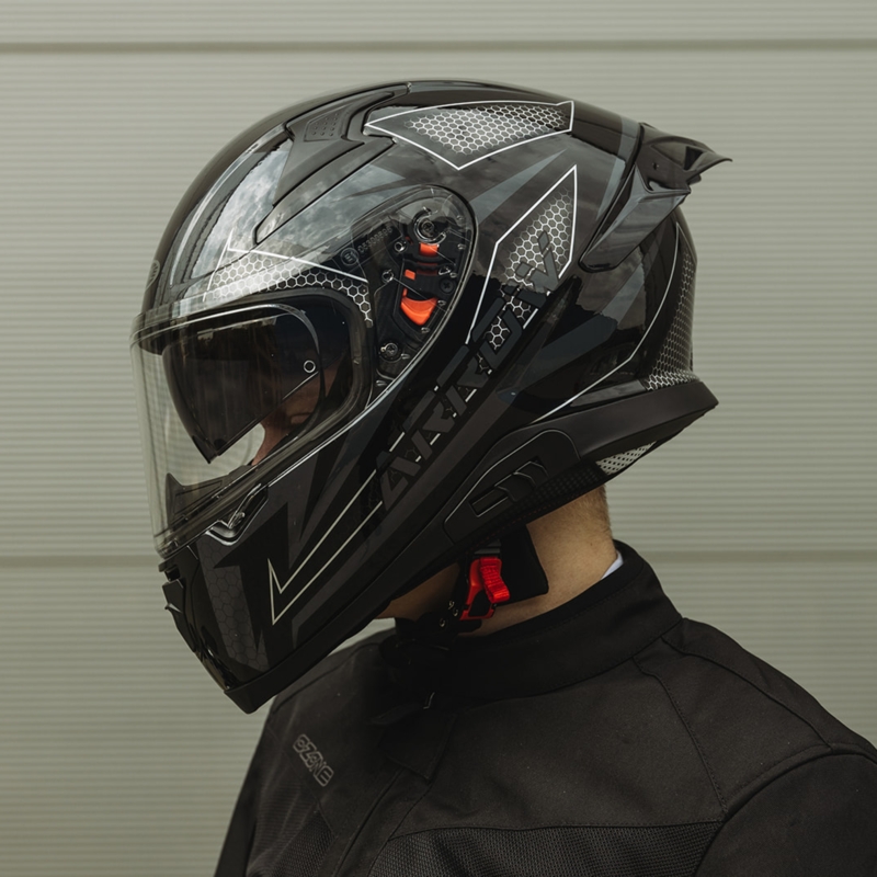 Ozone Arrow Schwarz-Grau Integral Motorradhelm