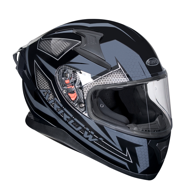 Ozone Arrow Schwarz-Grau Integral Motorradhelm