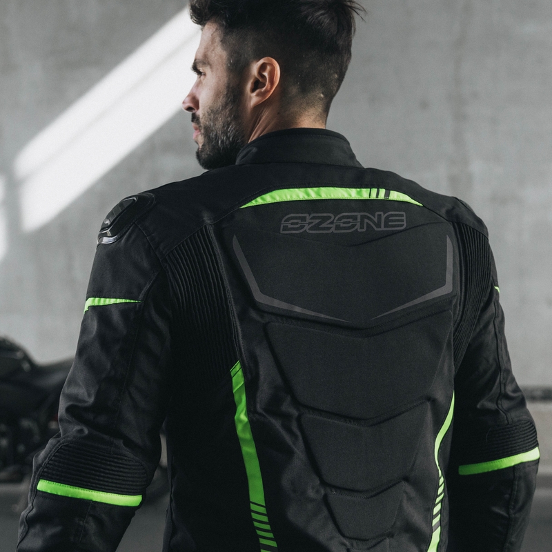 Ozone Pulse schwarz-fluorgelbe Motorradjacke