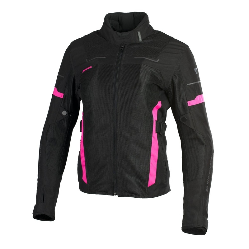 Damen Motorradjacke SECA Orkan II schwarz und rosa Ausverkauf
