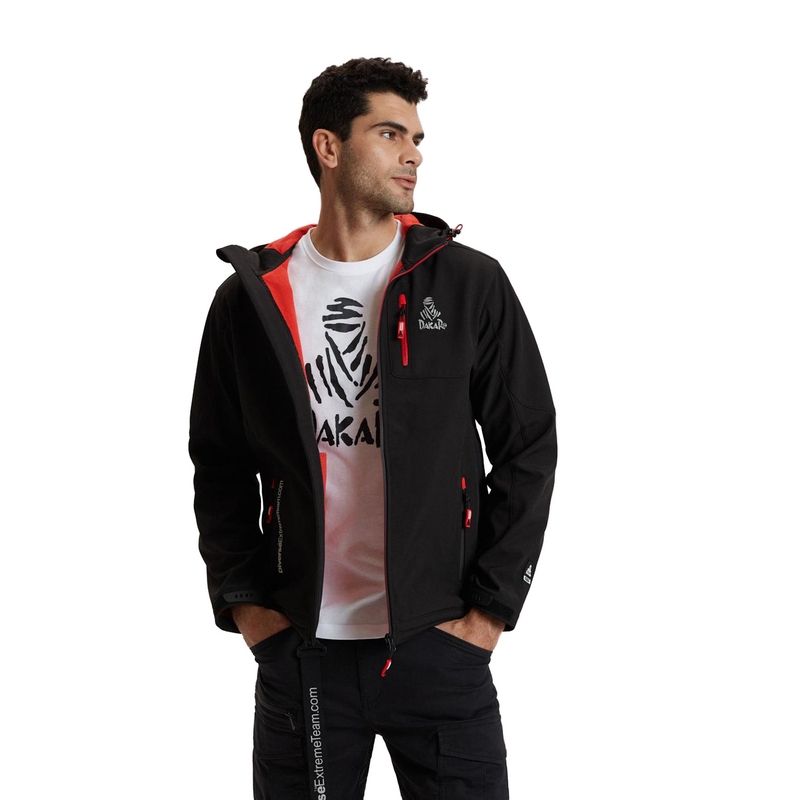 Herren-Softshelljacke DAKAR Fotix rot-schwarz