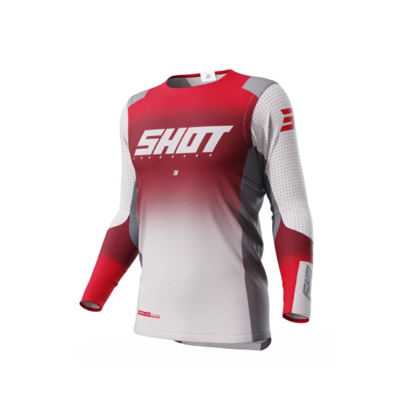 Motocross-Trikot Shot Aerolite Ultima grau-weiß-rot