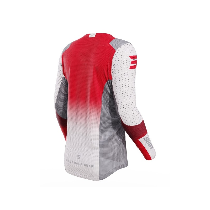 Motocross-Trikot Shot Aerolite Ultima grau-weiß-rot