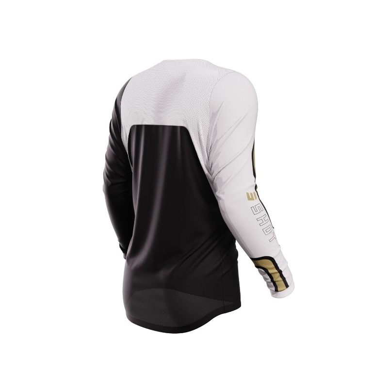 Motocross-Trikot Shot Contact Heritage braun-weiß-schwarz Ausverkauf