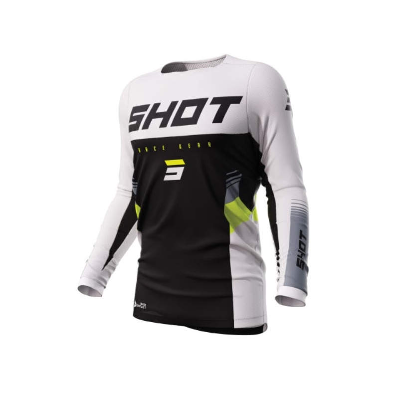 Motocross Trikot Shot Contact Tracer schwarz-weiß-fluo gelb Ausverkauf