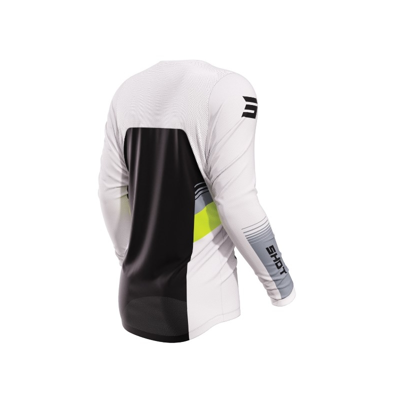 Motocross Trikot Shot Contact Tracer schwarz-weiß-fluo gelb Ausverkauf