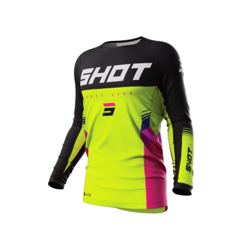 Motocross Trikot Shot Contact Tracer schwarz-pink-fluo gelb Ausverkauf