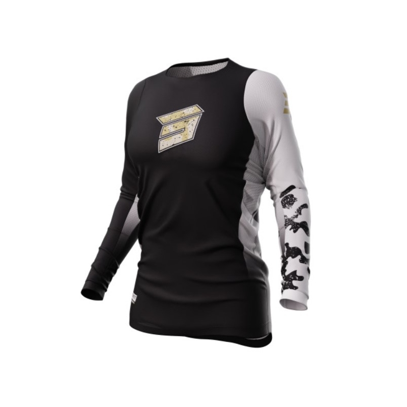 Damen Motocross Trikot Shot Contact Shelly 2.0 schwarz-weiß-braun Ausverkauf
