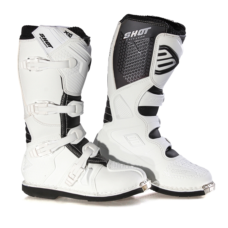 Shot X10 Weiß Motorradstiefel Ausverkauf