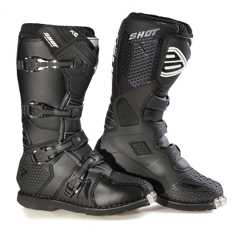 Shot X10 Schwarz Motorradstiefel Ausverkauf