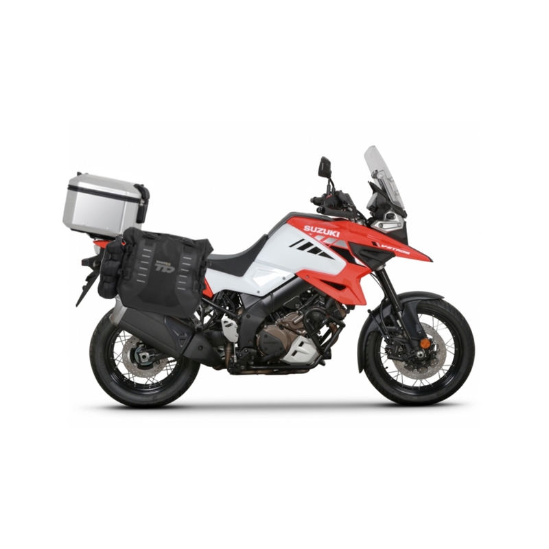 Complete set of SHAD TERRA TR40 adventure saddlebags and SHAD TERRA aluminium 37L topcase, including mounting kit SHAD SUZUKI DL 1000 V-Strom/ DL 1050 V-Strom