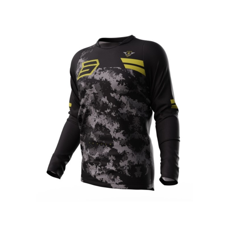 Motocross Trikot Shot Devo Army schwarz-grau-gold Ausverkauf