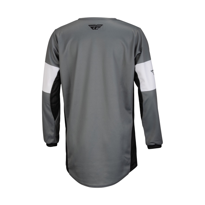 Kinder Motocross Trikot FLY Racing Kinetic Khaos schwarz-weiß-grau Ausverkauf