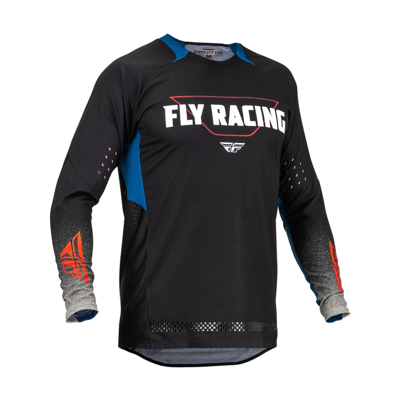 Motocross-Trikot FLY Racing Evolution DST. blau-grau-schwarz Ausverkauf