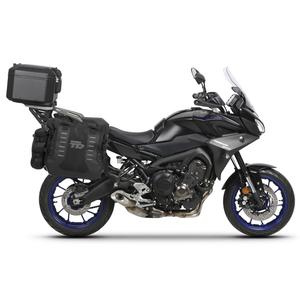 Complete set of SHAD TERRA TR40 adventure saddlebags and SHAD TERRA BLACK aluminium 55L topcase, including mounting kit SHAD YAMAHA MT-09 Tracer / Tracer 900