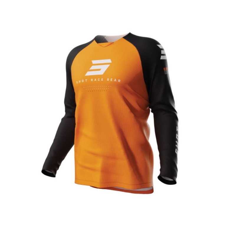 Kinder Motocross Trikot Shot Raw Kid Escape schwarz-orange Ausverkauf