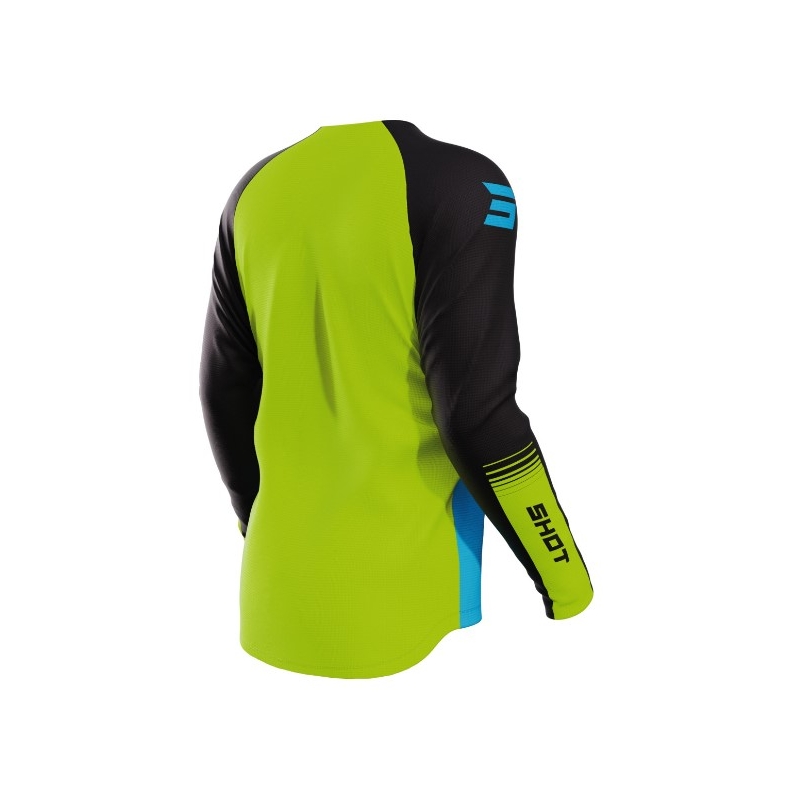Kinder Motocross Trikot Shot Raw Kid Tracer schwarz-blau-grün