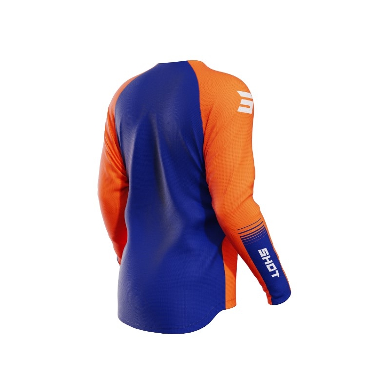 Kinder Motocross Trikot Shot Raw Kid Tracer weiß-blau-fluo orange