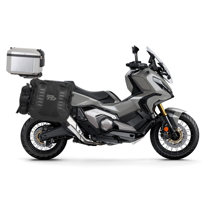 Complete set of SHAD TERRA TR40 adventure saddlebags and SHAD TERRA aluminium 55L topcase, including mounting kit SHAD SUZUKI DL 1000 V-Strom/ DL 1050 V-Strom