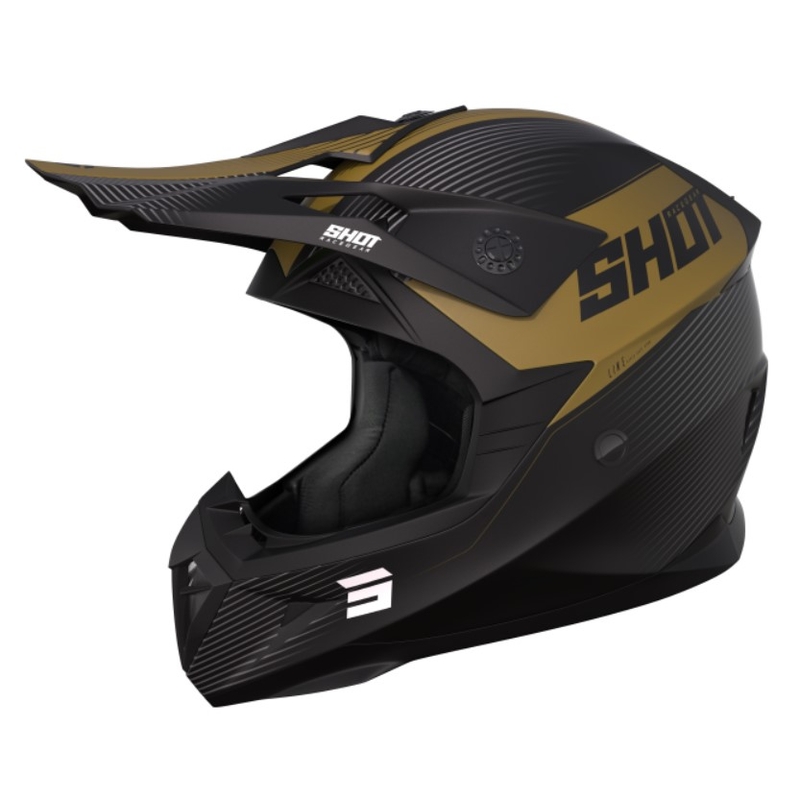 Motocross-Helme Shot Pulse Line grau-gold